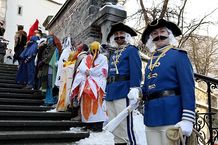 Carnival parade through the city Český Krumlov, 16.2.2010