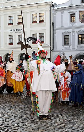 Carnival parade through the city Český Krumlov, 16.2.2010