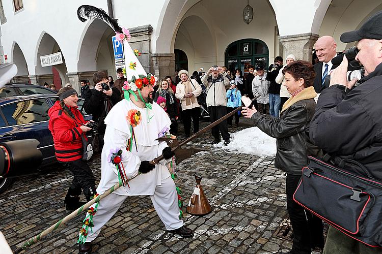 Carnival parade through the city Český Krumlov, 16.2.2010