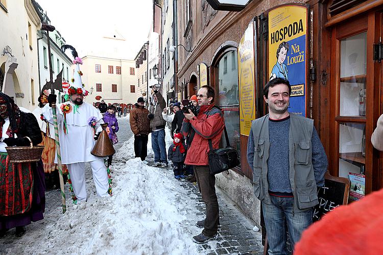 Carnival parade through the city Český Krumlov, 16.2.2010