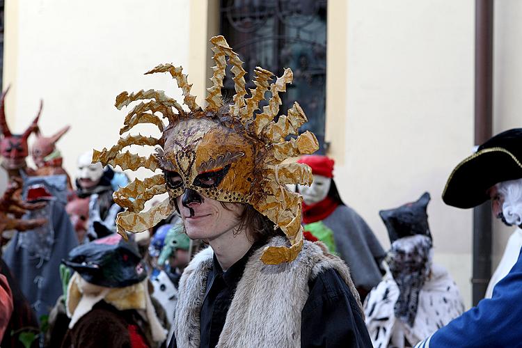 Carnival parade through the city Český Krumlov, 16.2.2010