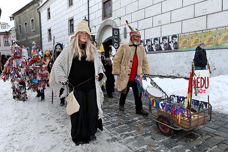 Carnival parade through the city Český Krumlov, 16.2.2010