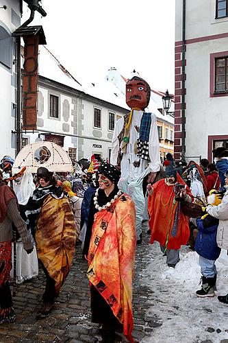 Carnival parade through the city Český Krumlov, 16.2.2010