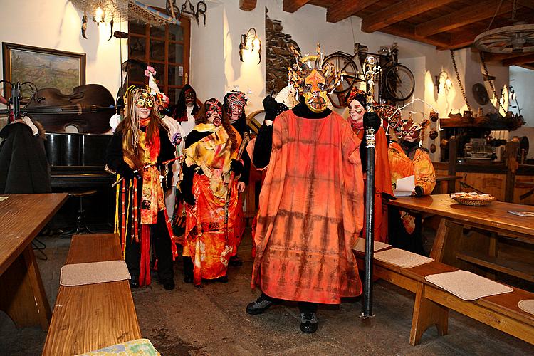 Carnival parade through the city Český Krumlov, 16.2.2010