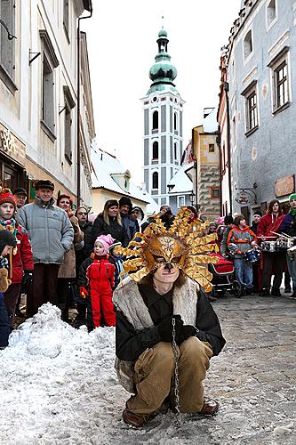 Carnival parade through the city Český Krumlov, 16.2.2010