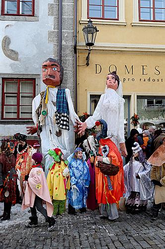 Carnival parade through the city Český Krumlov, 16.2.2010