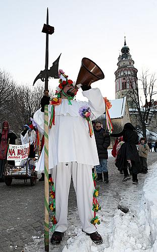 Carnival parade through the city Český Krumlov, 16.2.2010