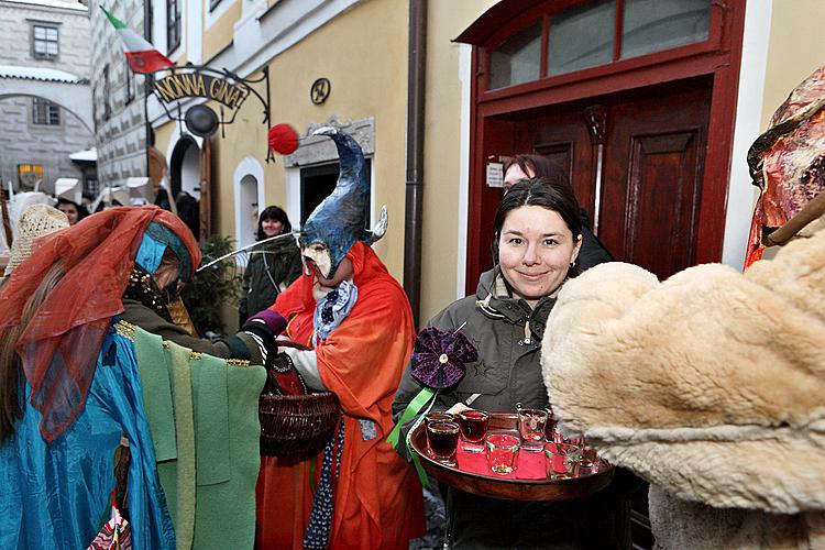 Carnival parade through the city Český Krumlov, 16.2.2010