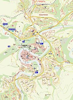 Mapa města Česk&yacute; Krumlov