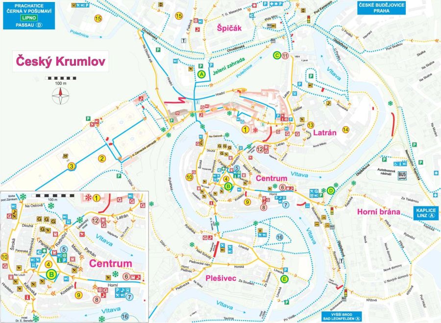 Map for the handicapped Český Krumlov