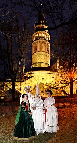 3. adventní neděle - Ježíškův Poštovní úřad U Zlatého anděla a příjezd Bílé paní, Český Krumlov 11.12.2011