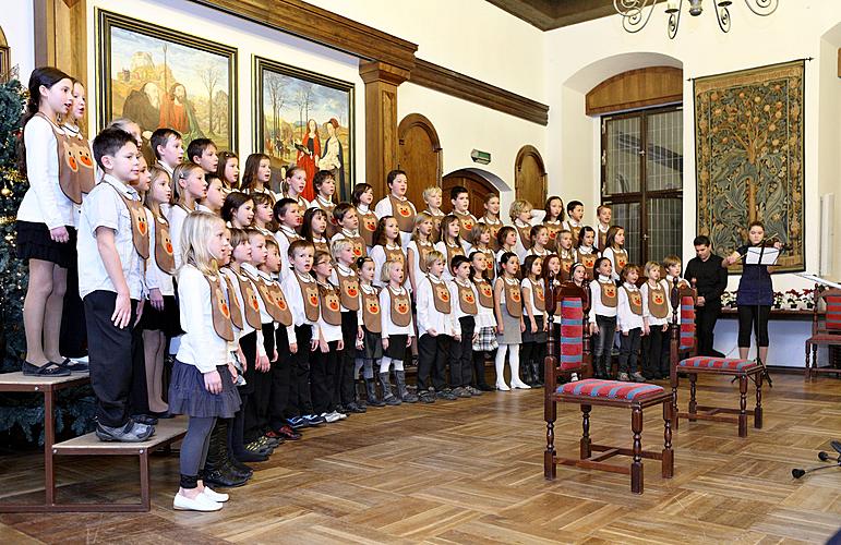 Vorweihnachtsauftritt der Gruppe Brumlíci und deren Gäste, Chorleiter Mag. Lukáš Holec, Český Krumlov 15.12.2011