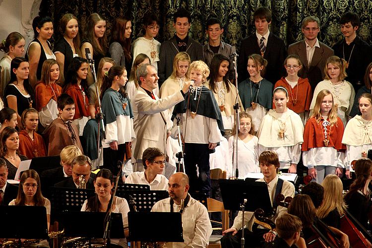 Concert performed by the Artistic Elementary School in Český Krumlov to celebrate the 20th anniversary of entering the town into the UNESCO World Heritage List, 15.12.2012