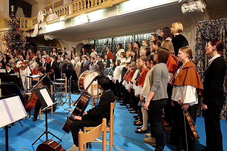 Concert performed by the Artistic Elementary School in Český Krumlov to celebrate the 20th anniversary of entering the town into the UNESCO World Heritage List, 15.12.2012