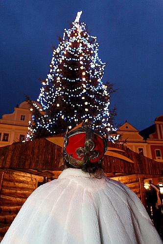 Dreikönigstag in Český Krumlov und Löschen des Weihnachtsbaums, 6.1.2013