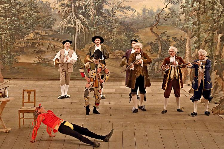 Barocke Nacht auf dem Schloss Český Krumlov ® und Barock Pantomime mit Musik von Antonio Vivaldis, 28.6 und 29.6.2013, Kammermusikfestival Český Krumlov