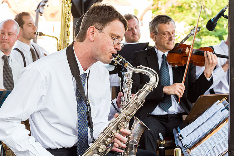 Jazzband schwarzenberské gardy & the orchestra Harlemania, 1.7.2014, Festival komorní hudby Český Krumlov