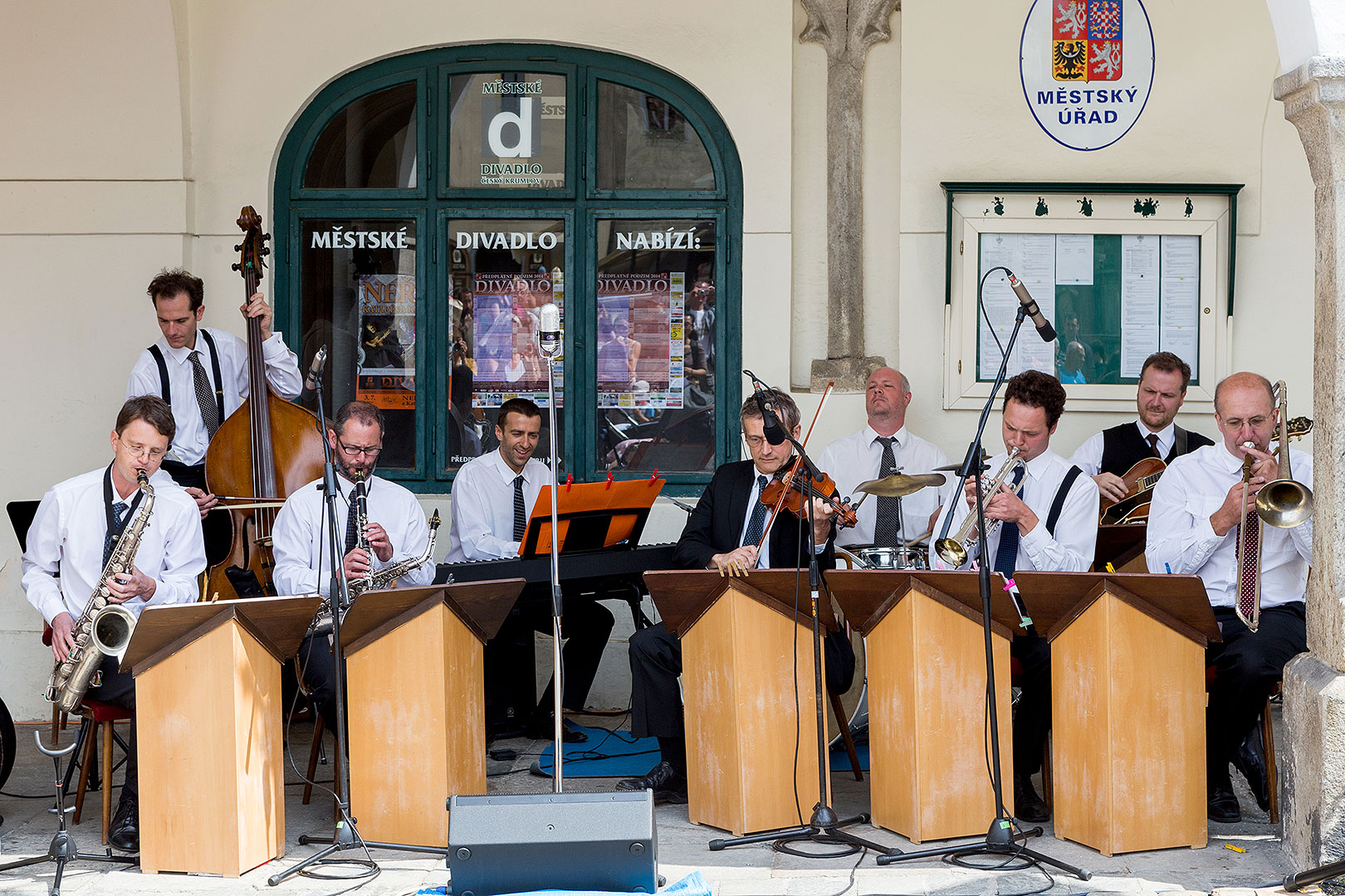 Jazzband schwarzenberské gardy, kapelník Martin Voříšek, 5.7.2014, Festival komorní hudby Český Krumlov