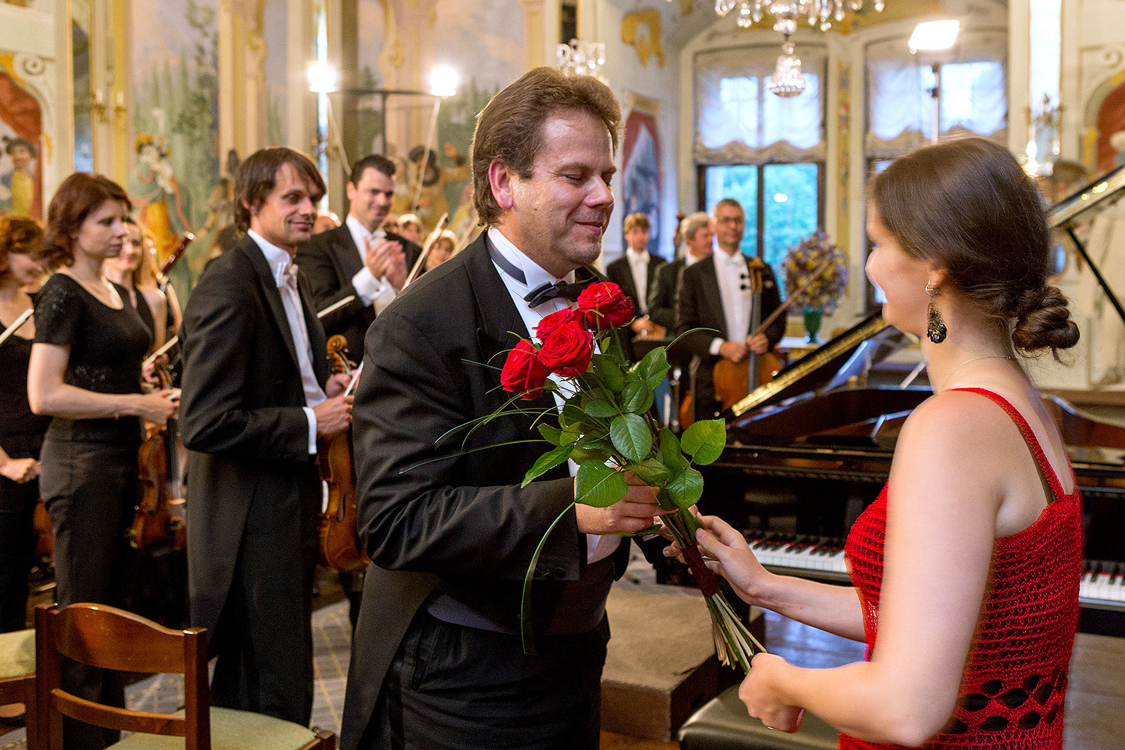 Chamber Philharmonic Orchestra of South Bohemia, Jan Simon (piano), Milan Svoboda (piano), 5.7.2014, Chamber Music Festival Český Krumlov