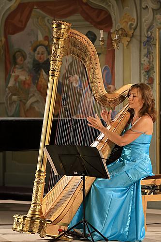 Jana Boušková (Harfe), Jae A Yoo (Flöte) - Kammerkonzert, 6.8.2014, Internationales Musikfestival Český Krumlov