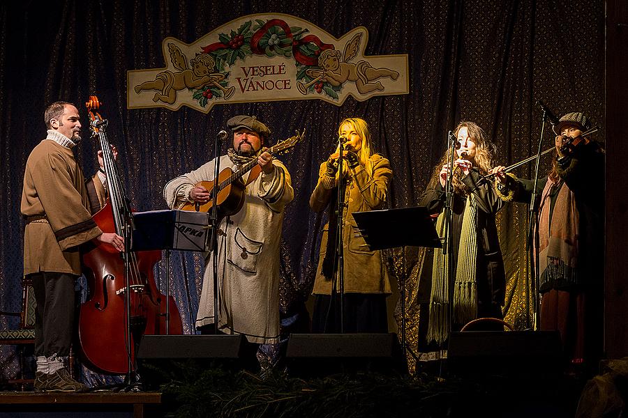 Jesuleins Postamt Zum Goldenen Engel und Ankunft der Weißen Frau 7.12.2014, Advent und Weihnachten in Český Krumlov