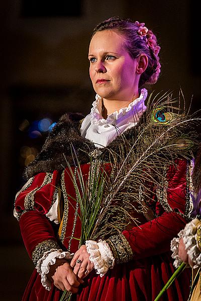 Jesuleins Postamt Zum Goldenen Engel und Ankunft der Weißen Frau 7.12.2014, Advent und Weihnachten in Český Krumlov