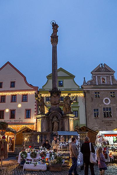 Jesuleins Postamt Zum Goldenen Engel und Ankunft der Weißen Frau 7.12.2014, Advent und Weihnachten in Český Krumlov