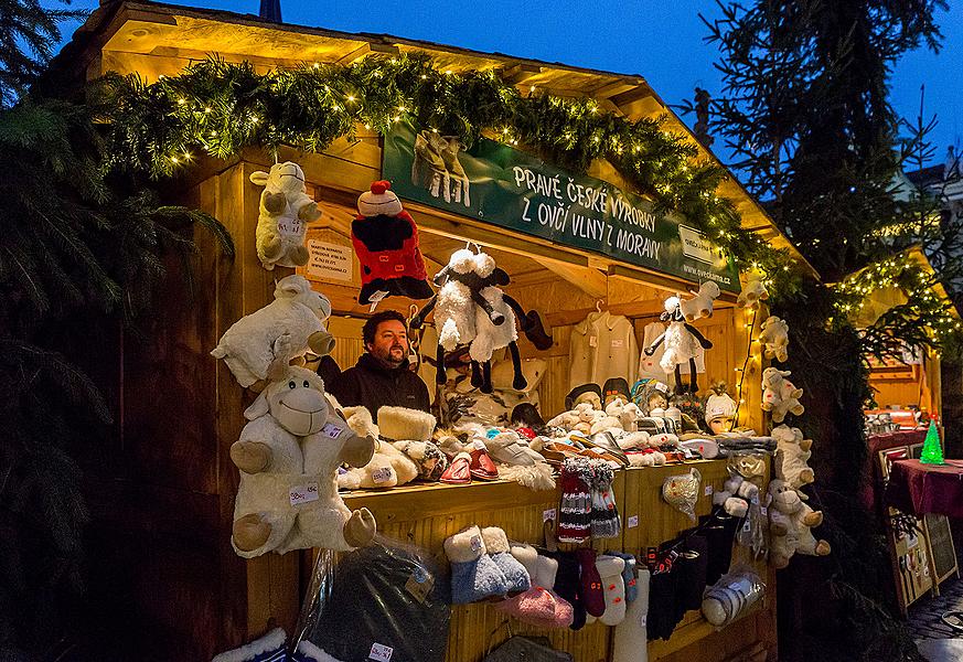 Jesuleins Postamt Zum Goldenen Engel und Ankunft der Weißen Frau 7.12.2014, Advent und Weihnachten in Český Krumlov