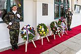 Ceremonial unveiling of a memorial plaque, townsquare Svornosti Český Krumlov, 8.5.2015, photo by: Lubor Mrázek