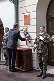 Ceremonial unveiling of a memorial plaque, townsquare Svornosti Český Krumlov, 8.5.2015, Foto: Lubor Mrázek