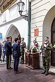 Ceremonial unveiling of a memorial plaque, townsquare Svornosti Český Krumlov, 8.5.2015, photo by: Lubor Mrázek