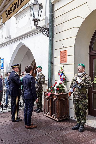 Slavnostní akt u příležitosti 70. výročí konce II. světové války, náměstí Svornosti Český Krumlov, 8.5.2015