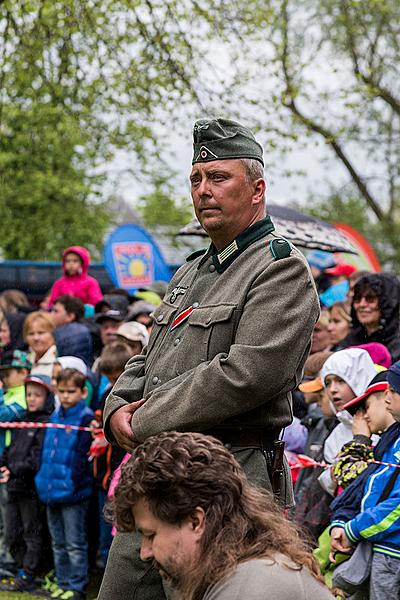 Show of WWII military equipment and battle demonstration in Český Krumlov, 9.5.2015