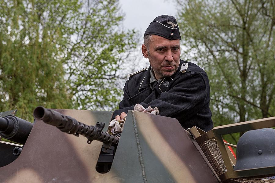 Show of WWII military equipment and battle demonstration in Český Krumlov, 9.5.2015