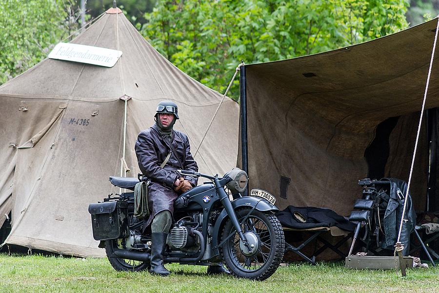 Show of WWII military equipment and battle demonstration in Český Krumlov, 9.5.2015