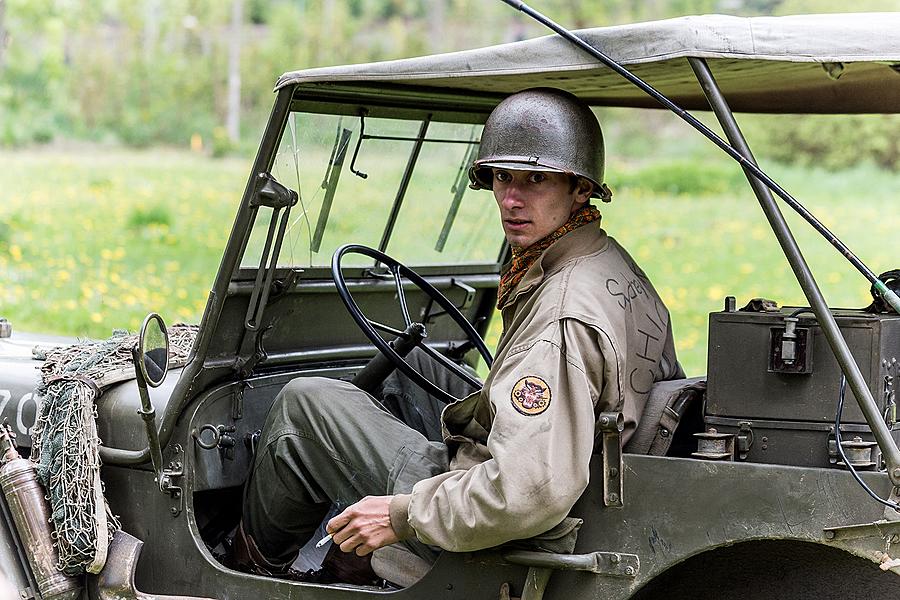 Show of WWII military equipment and battle demonstration in Český Krumlov, 9.5.2015