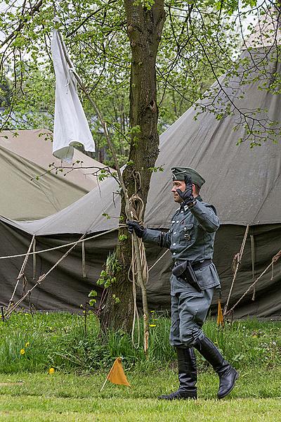 Show of WWII military equipment and battle demonstration in Český Krumlov, 9.5.2015