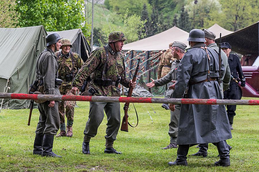 Show of WWII military equipment and battle demonstration in Český Krumlov, 9.5.2015