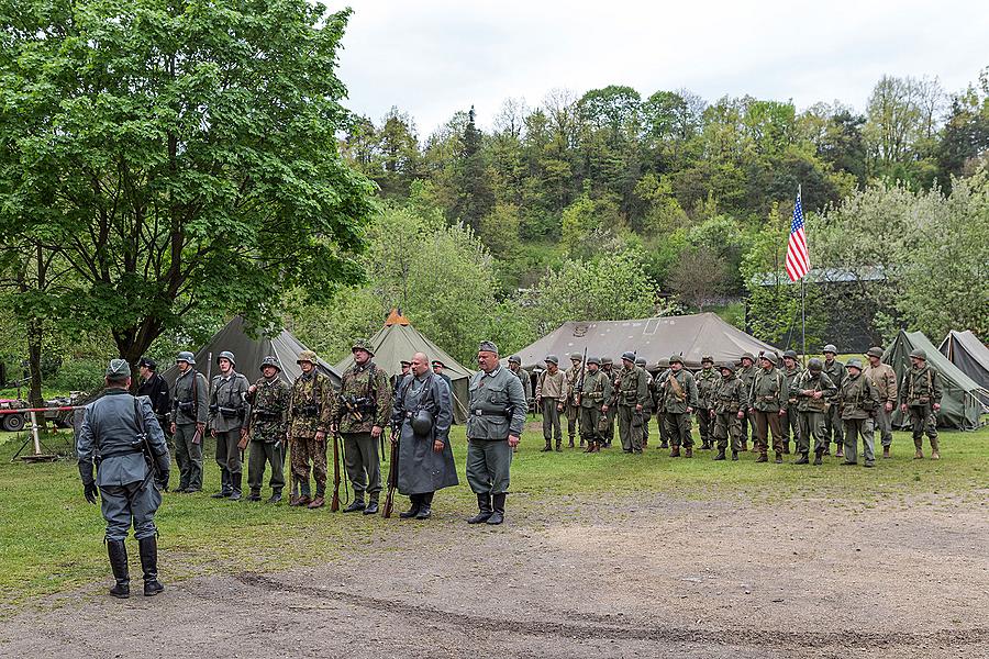 Show of WWII military equipment and battle demonstration in Český Krumlov, 9.5.2015