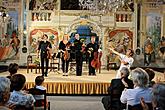 Mucha Quartet and musical mime Vladimír Kulíšek - Chamber concert, 30.7.2015, International Music Festival Český Krumlov, source: Auviex s.r.o., photo by: Libor Sváček