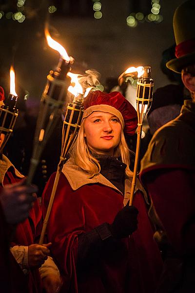 Světlo sv. Barbory 4.12.2015, Advent a Vánoce 2015 v Českém Krumlově