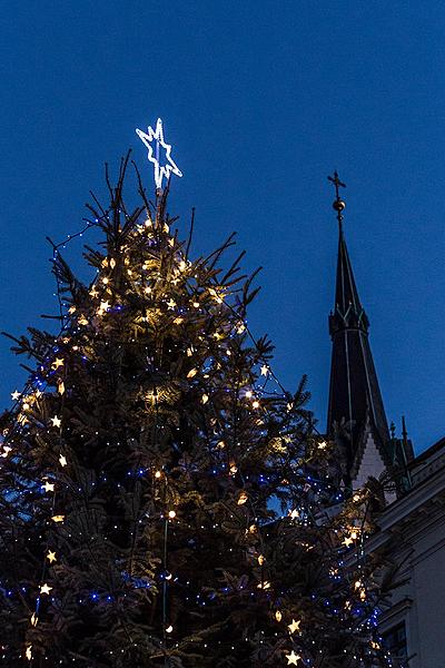 Jesuleins Postamt Zum Goldenen Engel und Ankunft der Weißen Frau 6.12.2015, Advent und Weihnachten in Český Krumlov