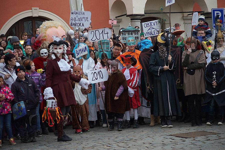 Masopustní průvod v Českém Krumlově, 9. února 2016