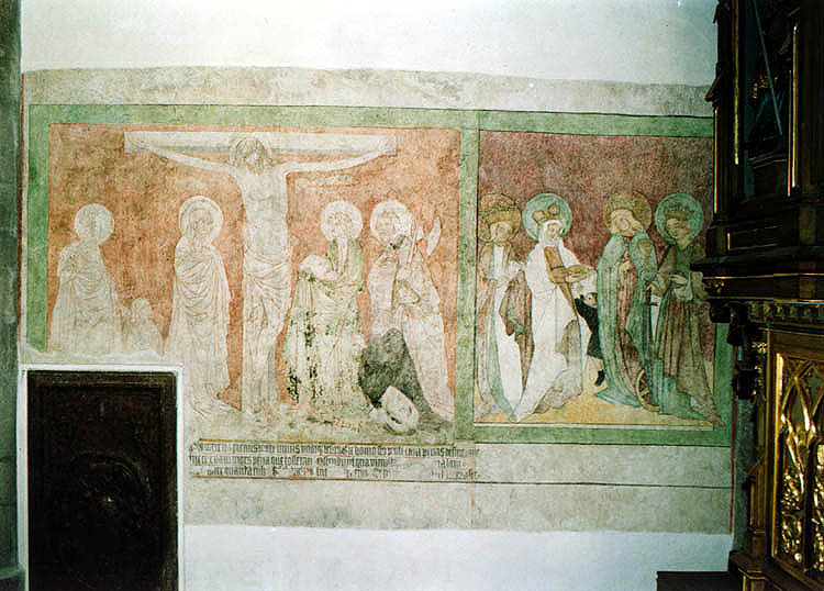 Karel Hrubeš, restored Gothic frescos in Church of St. Vitus in Český Krumlov