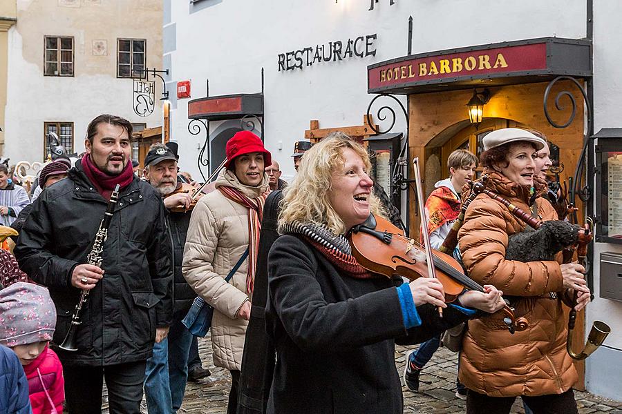 Masopustní průvod v Českém Krumlově, 28. února 2017