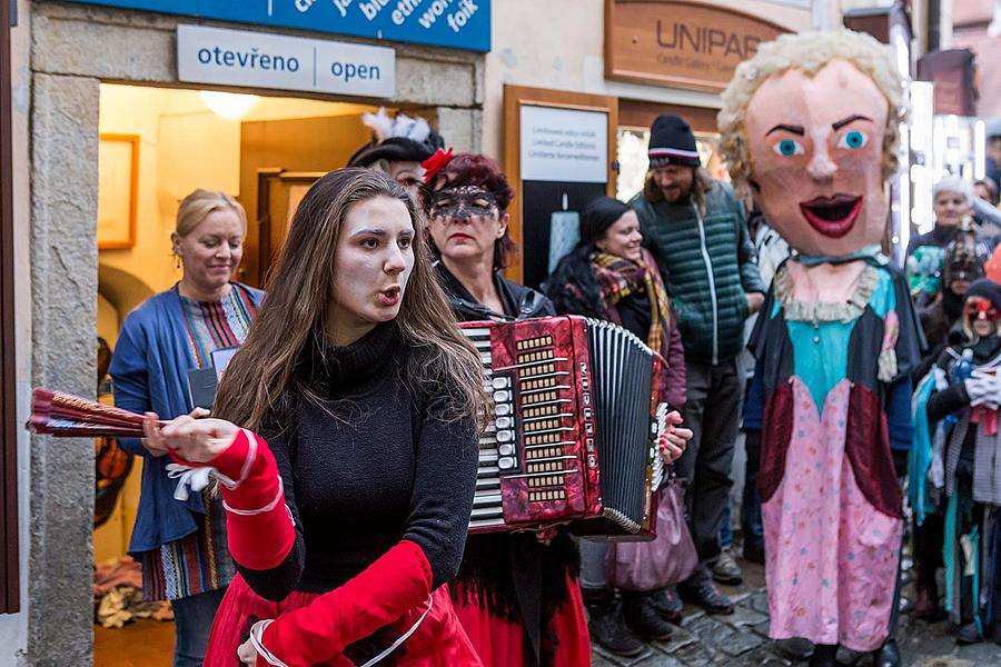 Masopustní průvod v Českém Krumlově, 28. února 2017