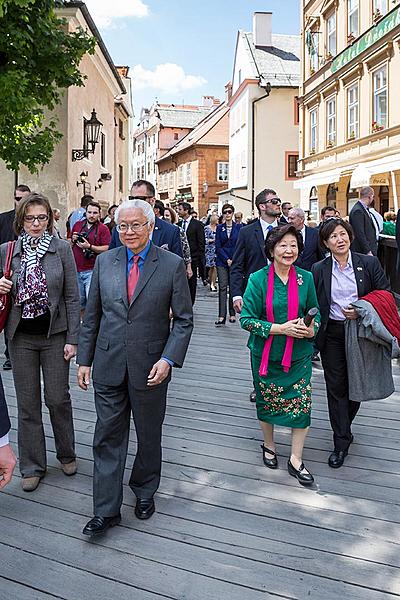 Návštěva prezidenta Republiky Singapur J. E. Dr. Tonyho Tana Kenga Yama v Českém Krumlově 26.5.2017