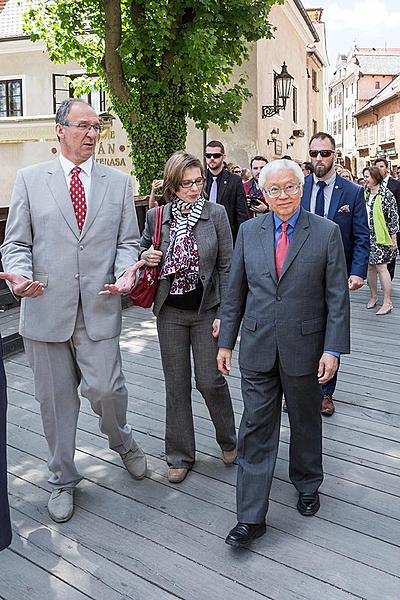 Návštěva prezidenta Republiky Singapur J. E. Dr. Tonyho Tana Kenga Yama v Českém Krumlově 26.5.2017