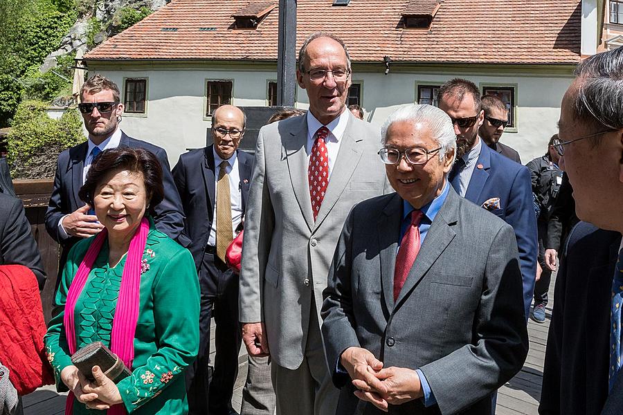 Návštěva prezidenta Republiky Singapur J. E. Dr. Tonyho Tana Kenga Yama v Českém Krumlově 26.5.2017