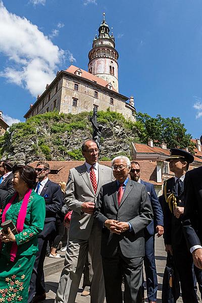 Návštěva prezidenta Republiky Singapur J. E. Dr. Tonyho Tana Kenga Yama v Českém Krumlově 26.5.2017